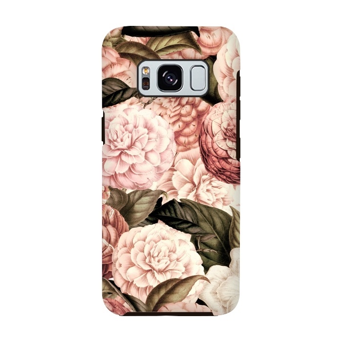 Galaxy S8 StrongFit Pink Vintage Camelia Pattern by  Utart