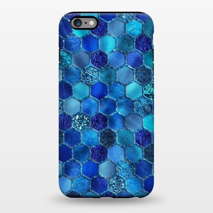 iPhone 6/6s plus StrongFit Blue HOneycomb Glitter Pattern by  Utart