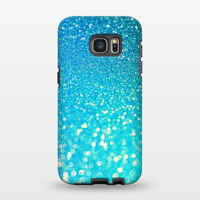 Galaxy S7 EDGE StrongFit Ocean Teal Blue Glitter by  Utart