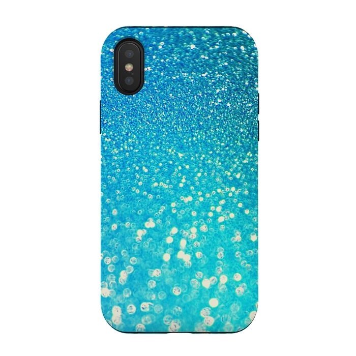 iPhone Xs / X StrongFit Ocean Teal Blue Glitter by  Utart