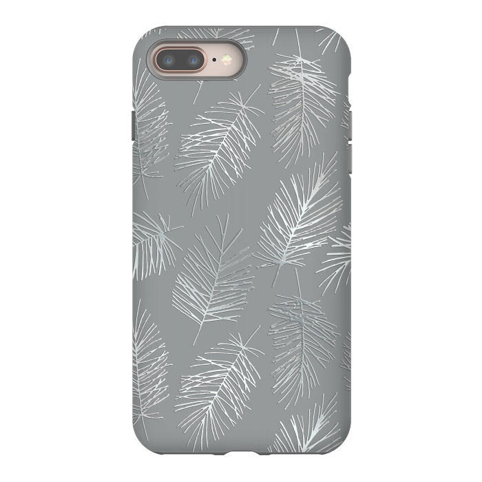 iPhone 7 plus StrongFit Silver Palm Leaves by Andrea Haase