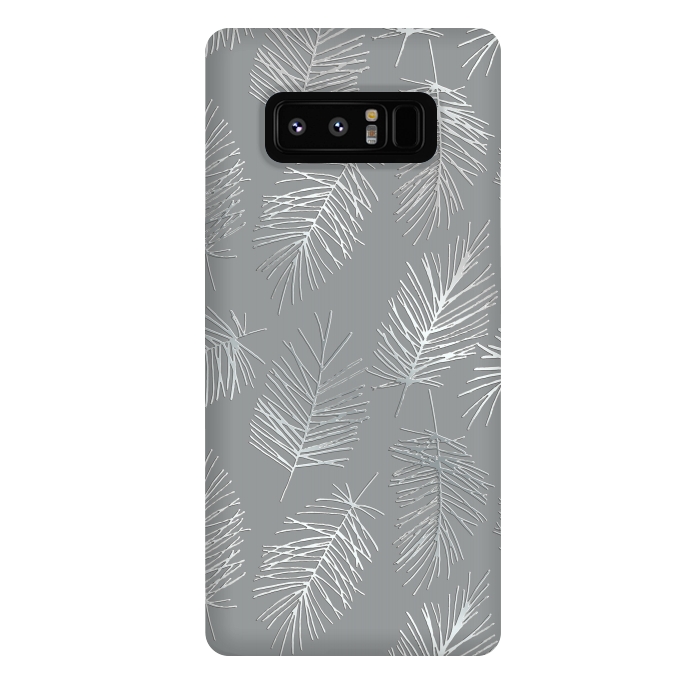 Galaxy Note 8 StrongFit Silver Palm Leaves by Andrea Haase