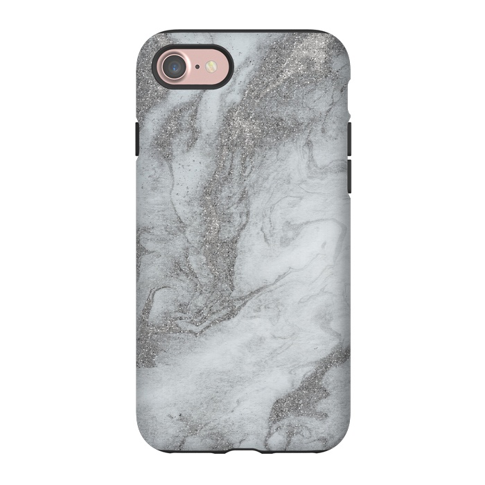 iPhone 7 StrongFit Grey Silver Marble 2 by Andrea Haase