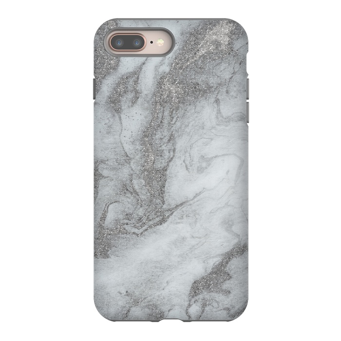 iPhone 7 plus StrongFit Grey Silver Marble 2 by Andrea Haase