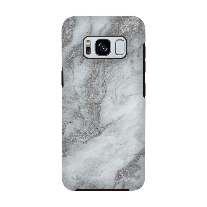 Galaxy S8 StrongFit Grey Silver Marble 2 by Andrea Haase