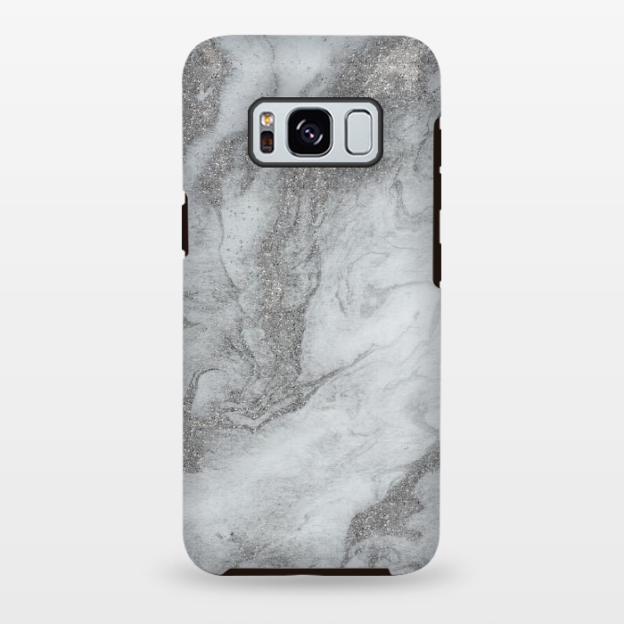 Galaxy S8 plus StrongFit Grey Silver Marble 2 by Andrea Haase
