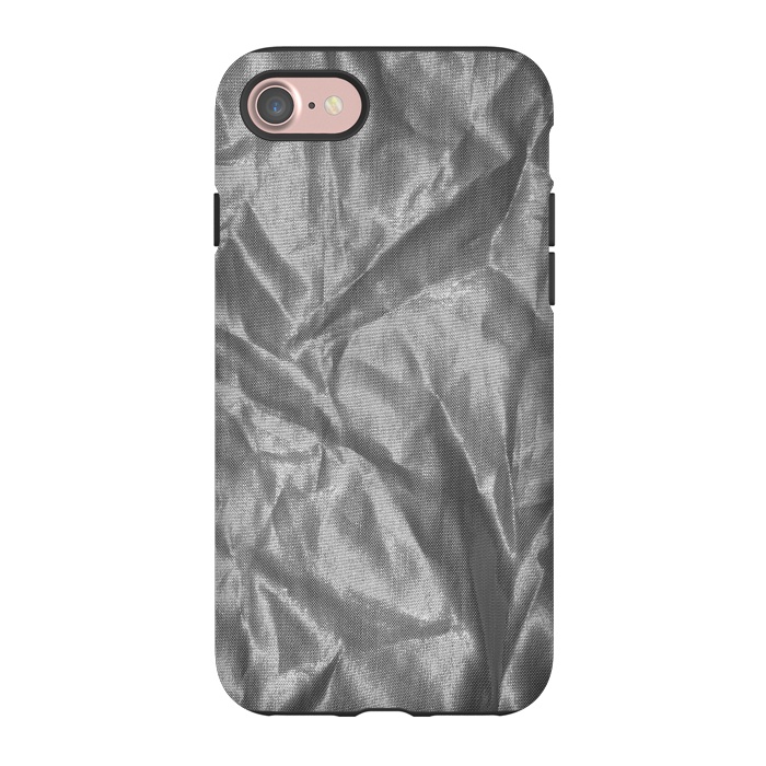 iPhone 7 StrongFit Shiny Silver Fabric by Andrea Haase