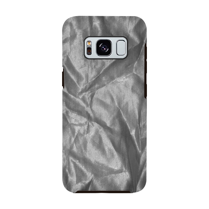 Galaxy S8 StrongFit Shiny Silver Fabric by Andrea Haase
