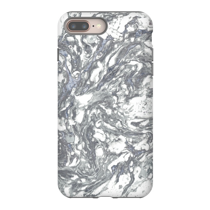iPhone 7 plus StrongFit Grey Blue Marble by Andrea Haase