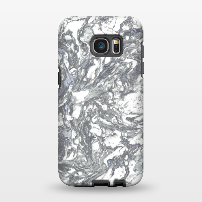 Galaxy S7 EDGE StrongFit Grey Blue Marble by Andrea Haase