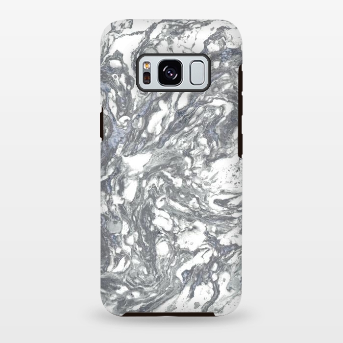 Galaxy S8 plus StrongFit Grey Blue Marble by Andrea Haase