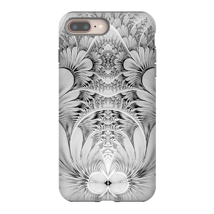 iPhone 7 plus StrongFit Grey White Florish Fractal by Andrea Haase