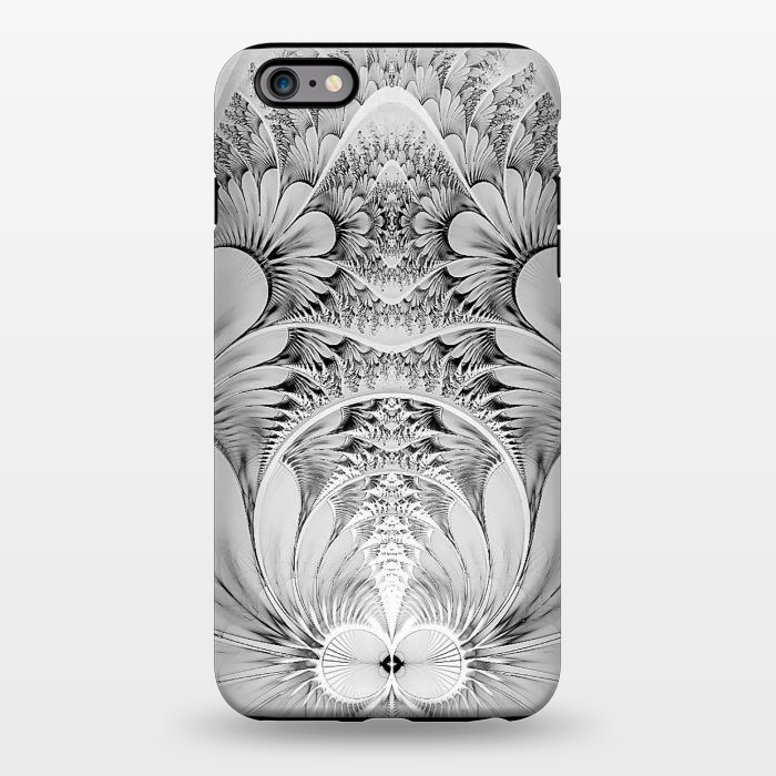 iPhone 6/6s plus StrongFit Grey White Florish Fractal by Andrea Haase