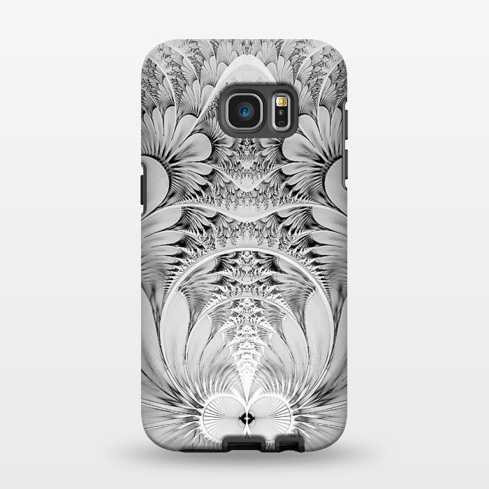 Galaxy S7 EDGE StrongFit Grey White Florish Fractal by Andrea Haase