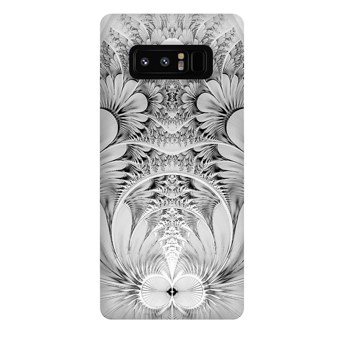 Galaxy Note 8 StrongFit Grey White Florish Fractal by Andrea Haase