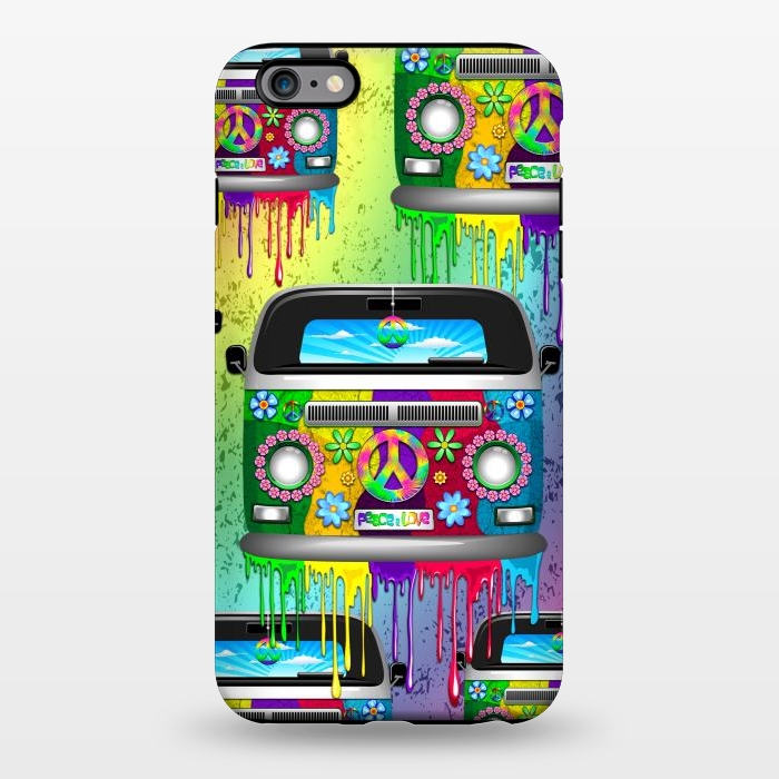 iPhone 6/6s plus StrongFit Hippie Van Dripping Rainbow Paint by BluedarkArt