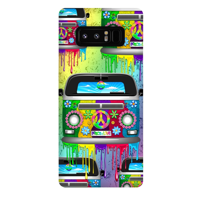 Galaxy Note 8 StrongFit Hippie Van Dripping Rainbow Paint by BluedarkArt