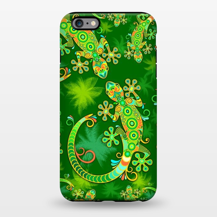 iPhone 6/6s plus StrongFit Gecko Lizard Colorful Tattoo Style by BluedarkArt