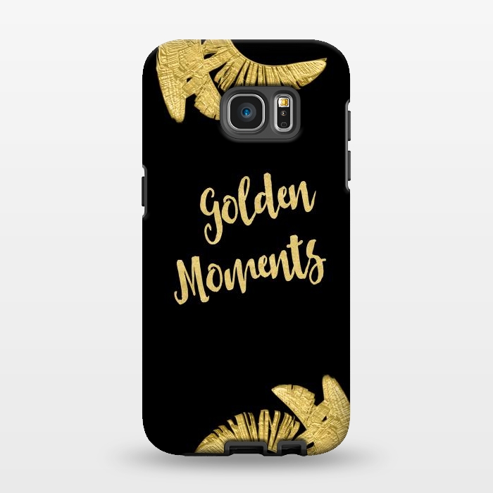 Galaxy S7 EDGE StrongFit Golden Moments Palm Leaves by Andrea Haase