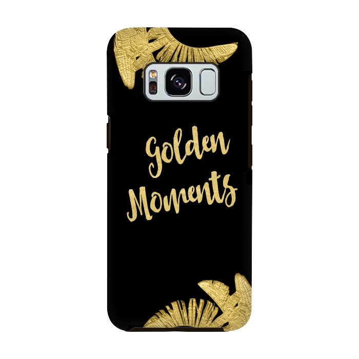 Galaxy S8 StrongFit Golden Moments Palm Leaves by Andrea Haase