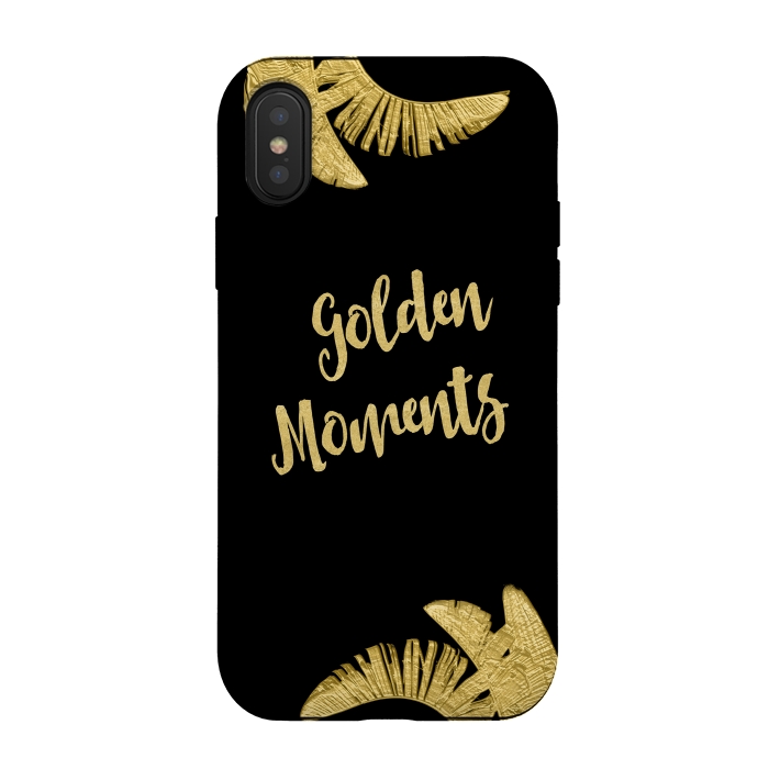 iPhone Xs / X StrongFit Golden Moments Palm Leaves by Andrea Haase