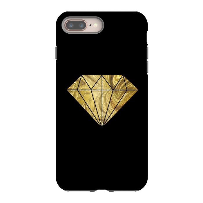 iPhone 7 plus StrongFit Golden Diamond  Faux Glitter On Black by Andrea Haase