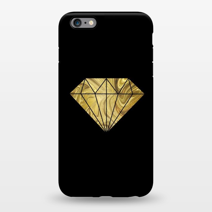 iPhone 6/6s plus StrongFit Golden Diamond  Faux Glitter On Black by Andrea Haase