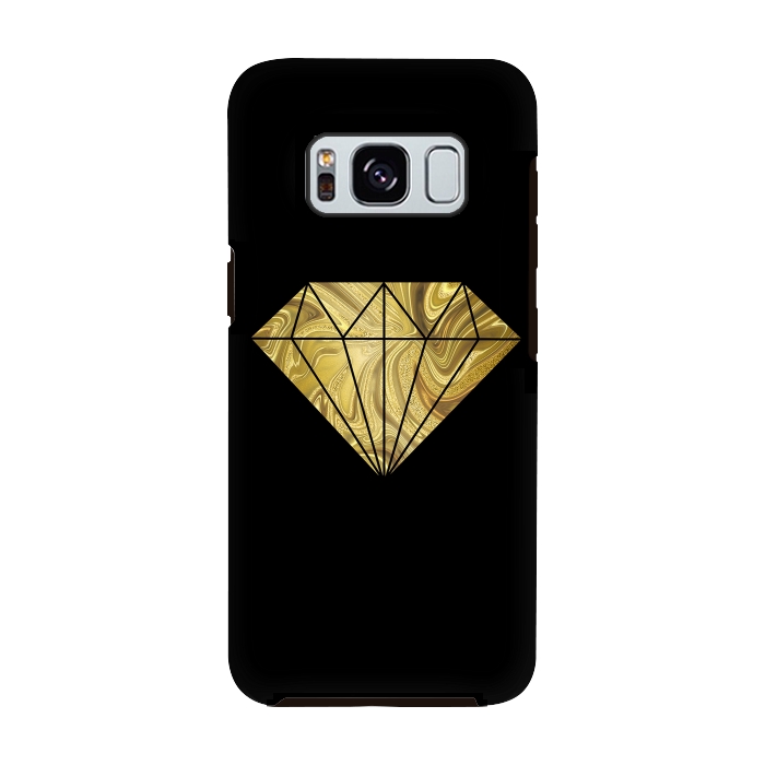 Galaxy S8 StrongFit Golden Diamond  Faux Glitter On Black by Andrea Haase