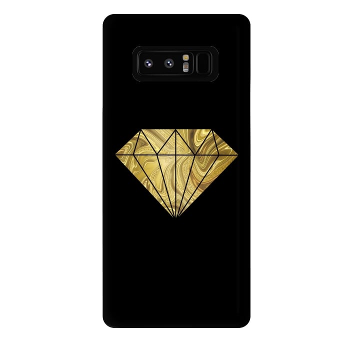 Galaxy Note 8 StrongFit Golden Diamond  Faux Glitter On Black by Andrea Haase