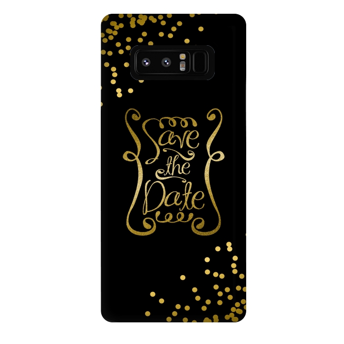 Galaxy Note 8 StrongFit Save The Date Golden Calligraphy by Andrea Haase