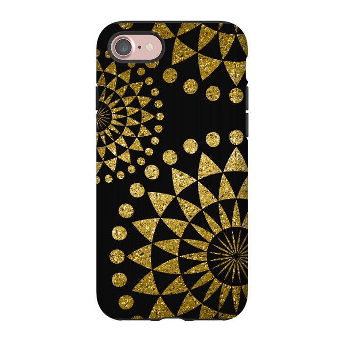 iPhone 7 StrongFit Golden Sparkle Mandala by Andrea Haase