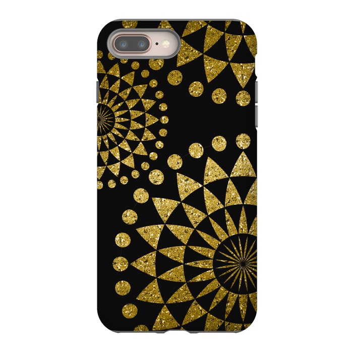 iPhone 7 plus StrongFit Golden Sparkle Mandala by Andrea Haase