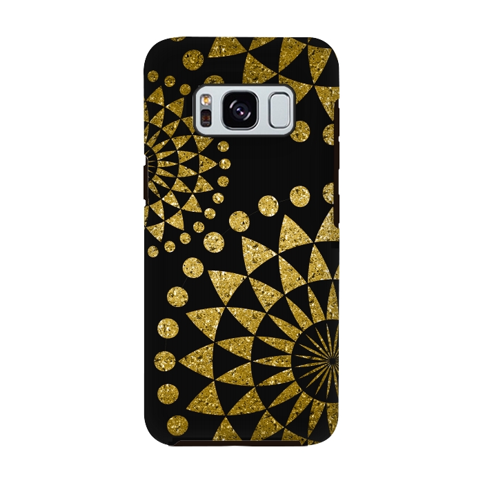Galaxy S8 StrongFit Golden Sparkle Mandala by Andrea Haase