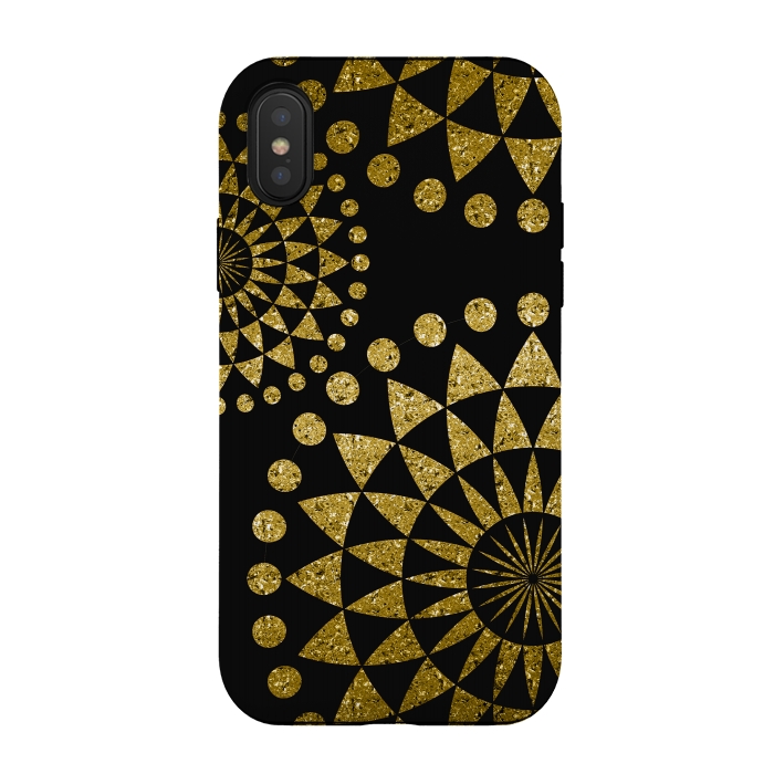 iPhone Xs / X StrongFit Golden Sparkle Mandala by Andrea Haase