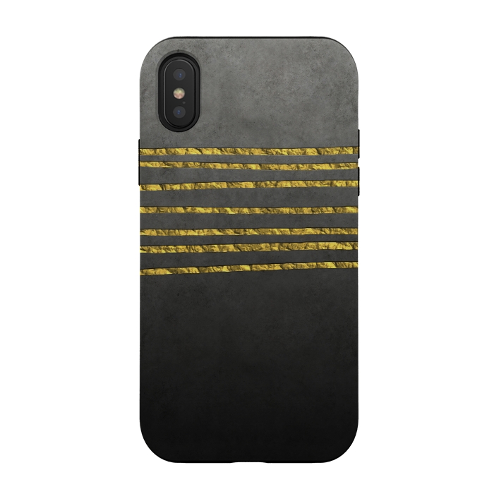 iPhone Xs / X StrongFit Golden Glamour Lines by Andrea Haase