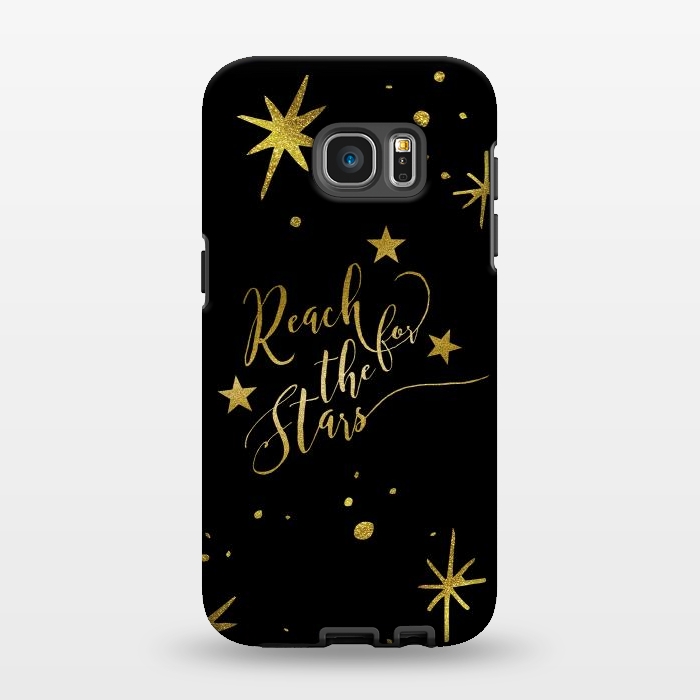 Galaxy S7 EDGE StrongFit Reach For The Stars Golden Quote by Andrea Haase