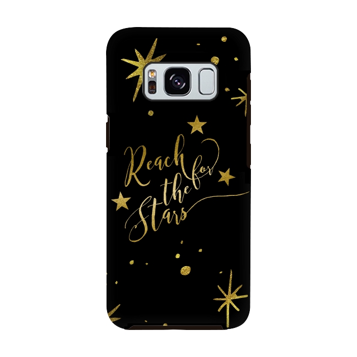 Galaxy S8 StrongFit Reach For The Stars Golden Quote by Andrea Haase