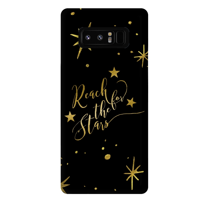 Galaxy Note 8 StrongFit Reach For The Stars Golden Quote by Andrea Haase