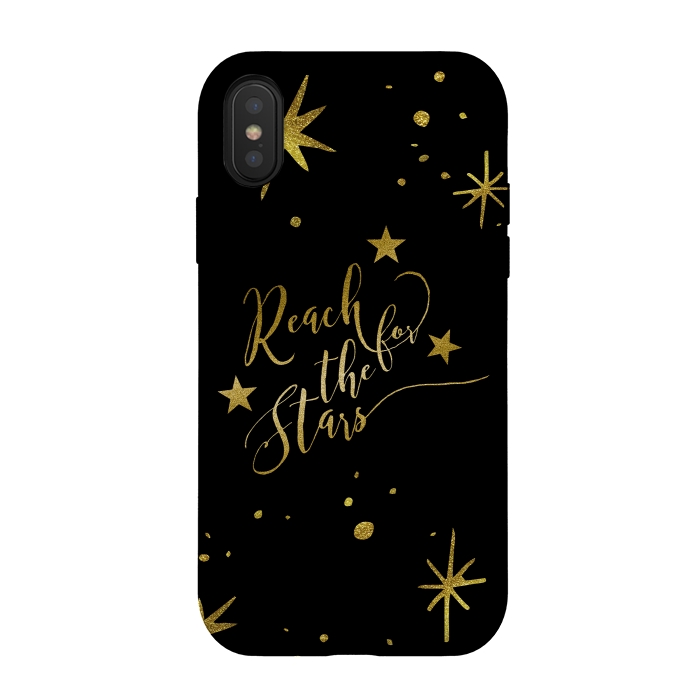 iPhone Xs / X StrongFit Reach For The Stars Golden Quote by Andrea Haase