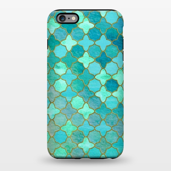 iPhone 6/6s plus StrongFit Aqua Moroccan Shapes Pattern  by  Utart
