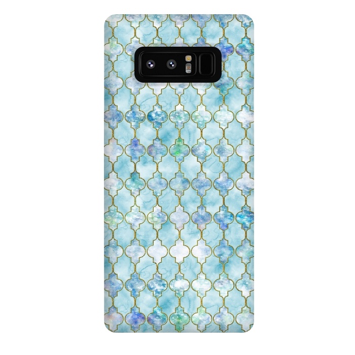 Galaxy Note 8 StrongFit Blue Moroccan Shapes Pattern  by  Utart