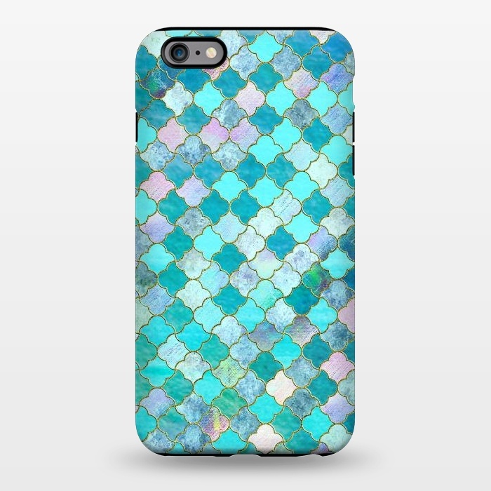 iPhone 6/6s plus StrongFit Multicolor Teal Moroccan Shapes Pattern  by  Utart