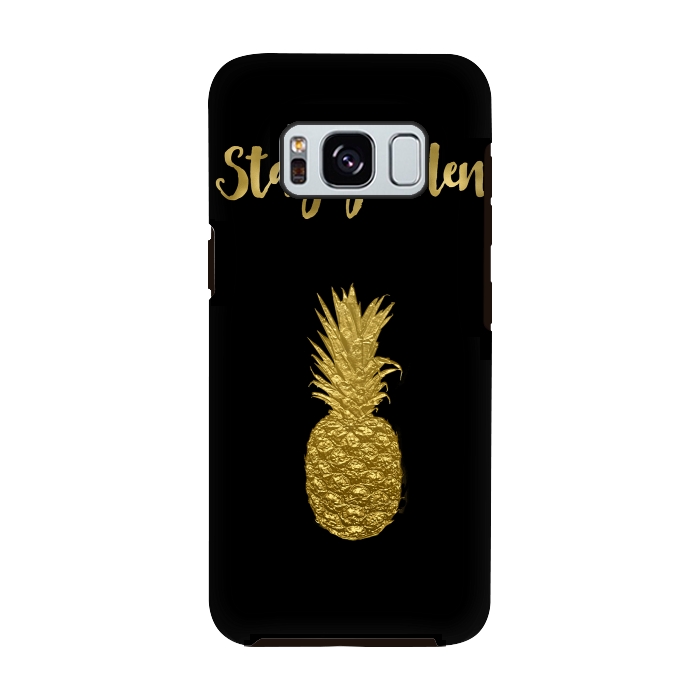 Galaxy S8 StrongFit Stay Golden Precious Tropical Pineapple by Andrea Haase