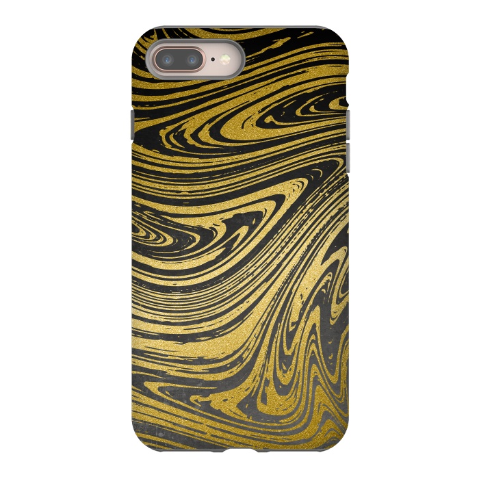 iPhone 7 plus StrongFit Black Gold Marble 2 by Andrea Haase