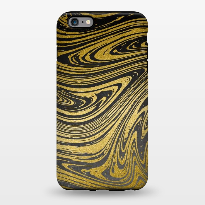 iPhone 6/6s plus StrongFit Black Gold Marble 2 by Andrea Haase
