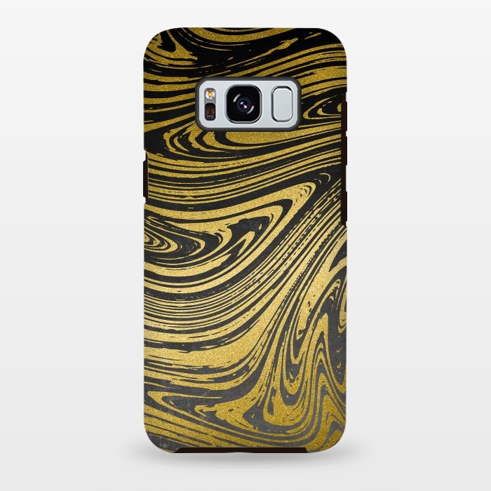 Galaxy S8 plus StrongFit Black Gold Marble 2 by Andrea Haase