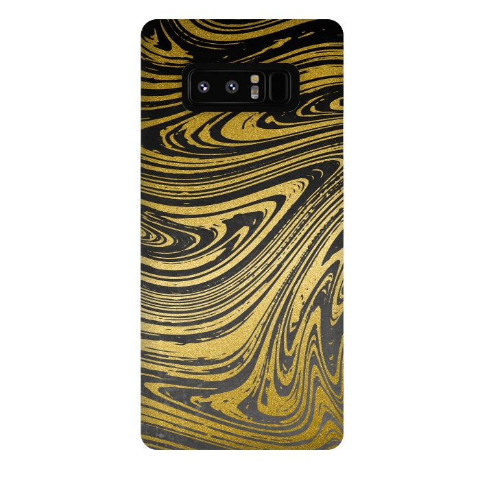 Galaxy Note 8 StrongFit Black Gold Marble 2 by Andrea Haase