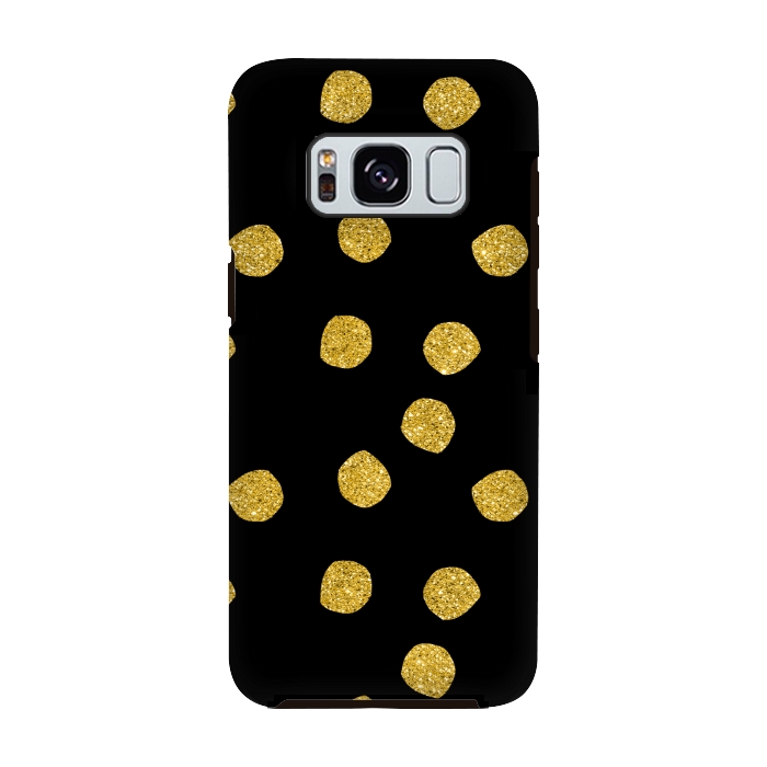 Galaxy S8 StrongFit Golden Glamour Dots by Andrea Haase