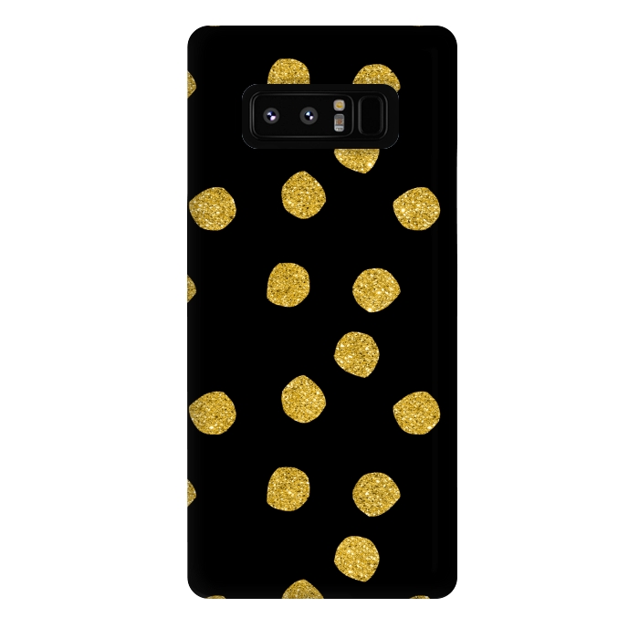 Galaxy Note 8 StrongFit Golden Glamour Dots by Andrea Haase