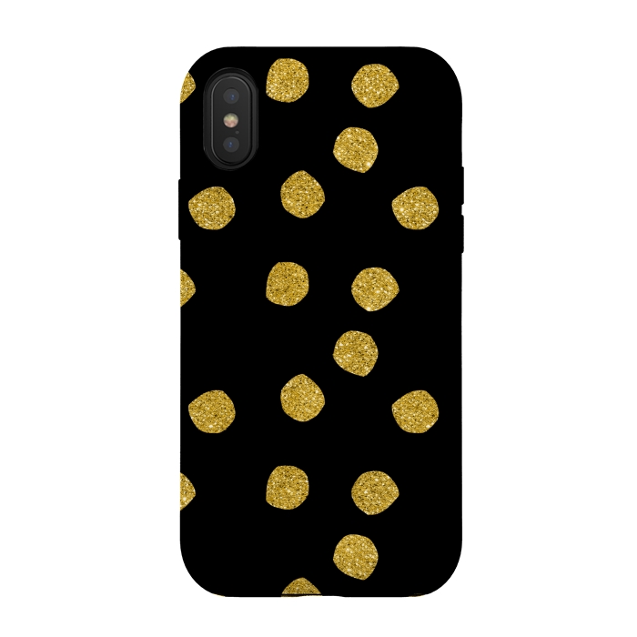 iPhone Xs / X StrongFit Golden Glamour Dots by Andrea Haase